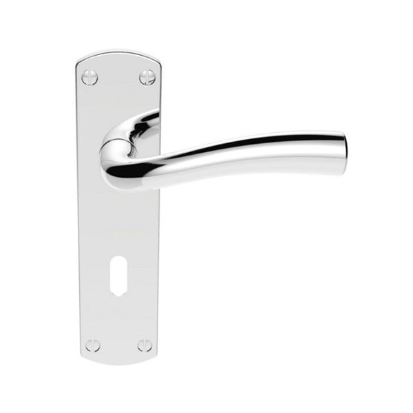 Serozzetta - Serozzetta Cinco Lever on Lock Backplate - Polished Chrome - SZC051CP - Choice Handles