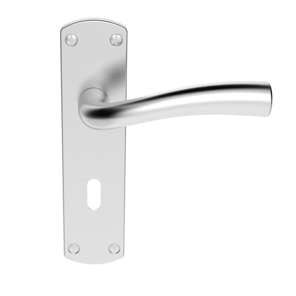 Serozzetta - Serozzetta Cinco Lever on Lock Backplate - Satin Chrome - SZC051SC - Choice Handles