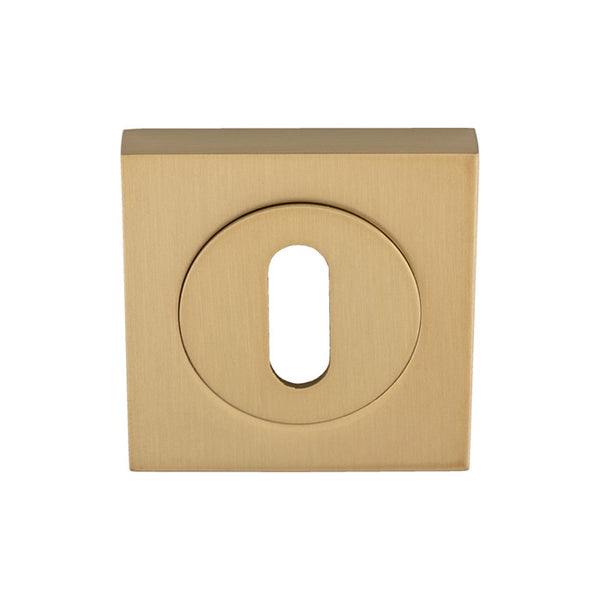 Serozzetta - Serozzetta Square Standard Lock Profile Escutcheon - Satin Brass - SZM003SQSB