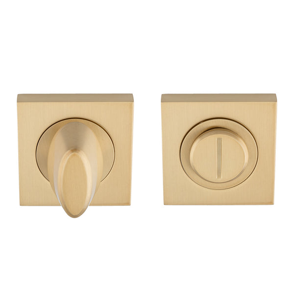 Serozzetta Square Thumbturn and Release -51mm x 51mm - Satin Brass - SZM004SQSB