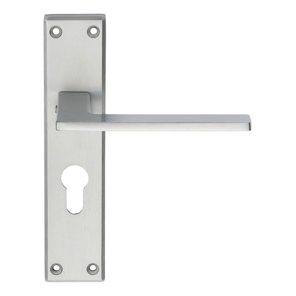 Serozzetta - Serozzetta Zone Lever on Euro Lock Backplate - Satin Chrome - SZM034YSC - Choice Handles