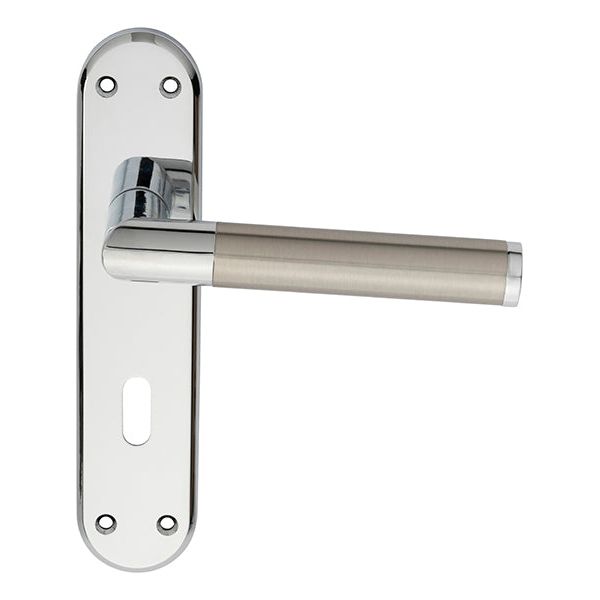 Serozzetta - Serozzetta Scope Lever on Lock Backplate - Polished Chrome / Satin Nickel - SZM044CPSN - Choice Handles