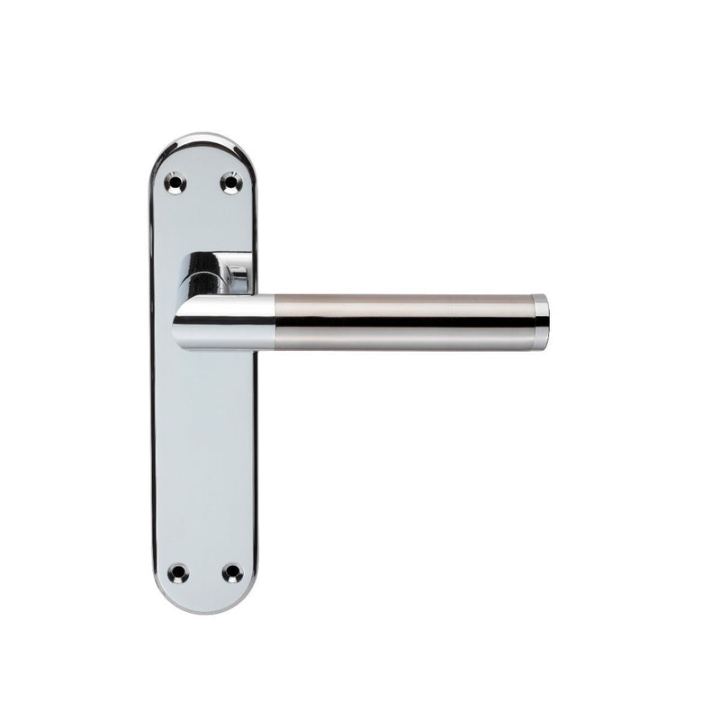 Serozzetta - Serozzetta Scope Lever on Latch Backplate - Polished Chrome / Satin Nickel - SZM045CPSN - Choice Handles