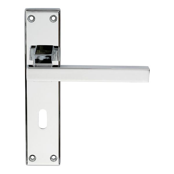 Serozzetta - Serozzetta Stratus Lever on Lock Backplate - Polished Chrome - SZM241CP - Choice Handles