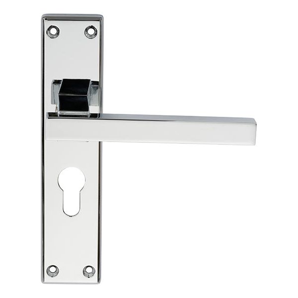 Serozzetta - Serozzetta Stratus Lever on Euro Lock Backplate - Polished Chrome - SZM241YCP - Choice Handles