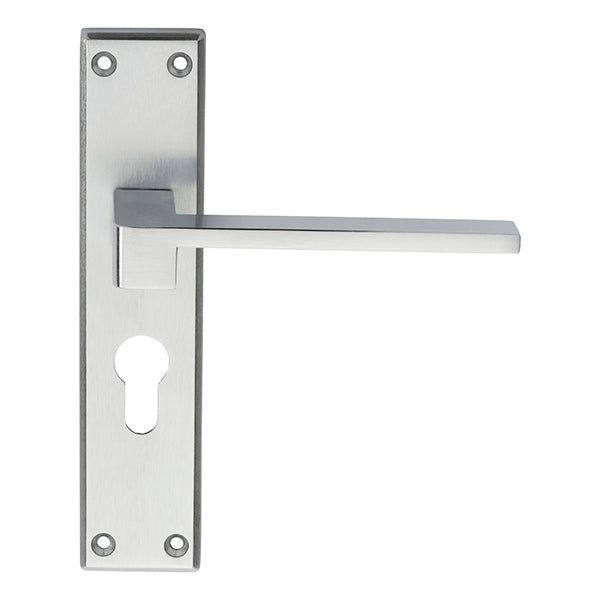 Serozzetta - Serozzetta Equi Lever on Euro Lock Backplate - Satin Chrome - SZM371YSC - Choice Handles