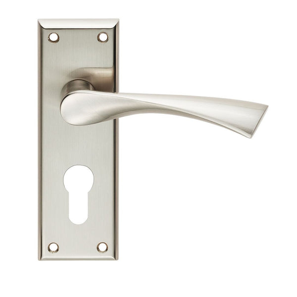 Serozzetta - Serozzetta Venti Lever on Euro Lock Backplate - Satin Nickel - SZR021YSN - Choice Handles