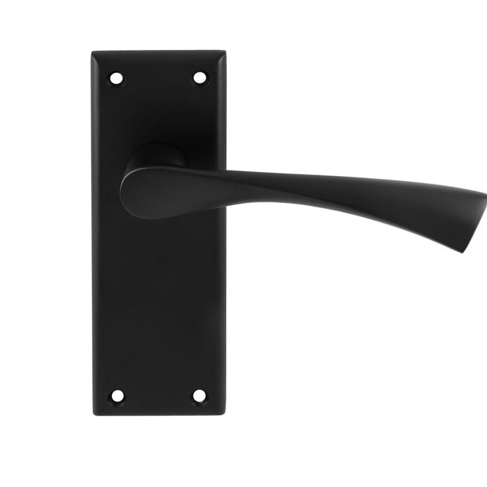 Serozzetta - Serozzetta Venti Lever on Latch Backplate - Matt Black - SZR022MB - Choice Handles