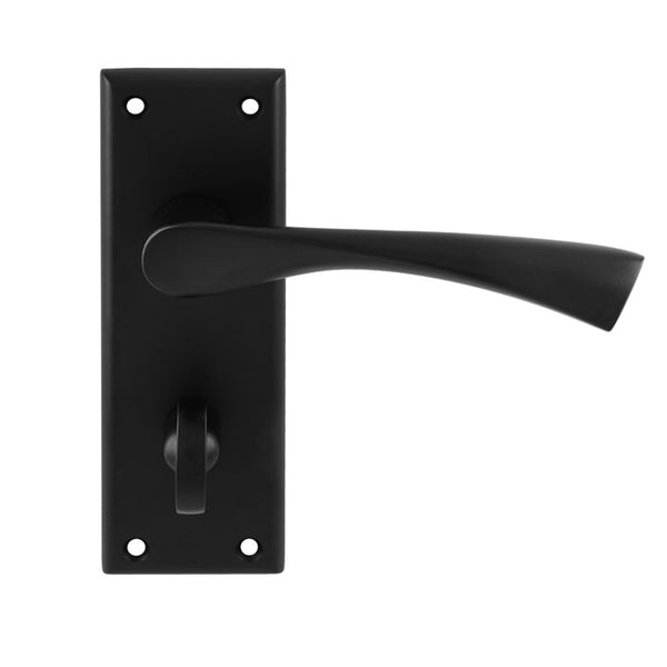 Serozzetta - Serozzetta Venti Lever on Bathroom Backplate - Matt Black - SZR023MB - Choice Handles