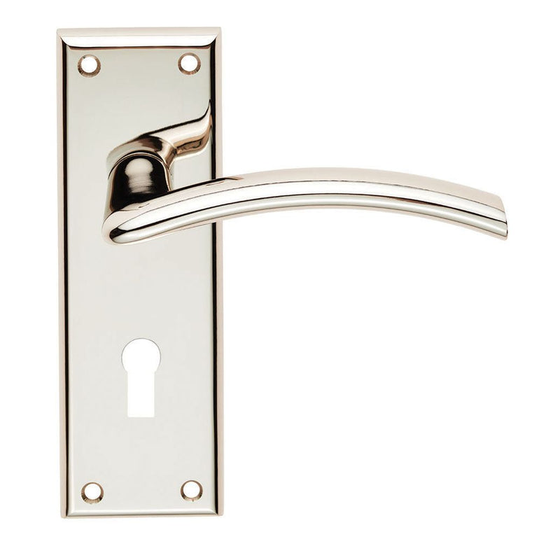 Serozzetta - Serozzetta Trenta Lever on Lock Backplate - Polished Nickel - SZR031PN - Choice Handles