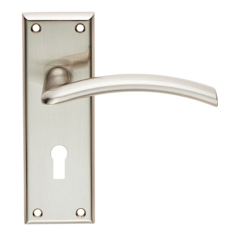 Serozzetta - Serozzetta Trenta Lever on Lock Backplate - Satin Nickel - SZR031SN - Choice Handles