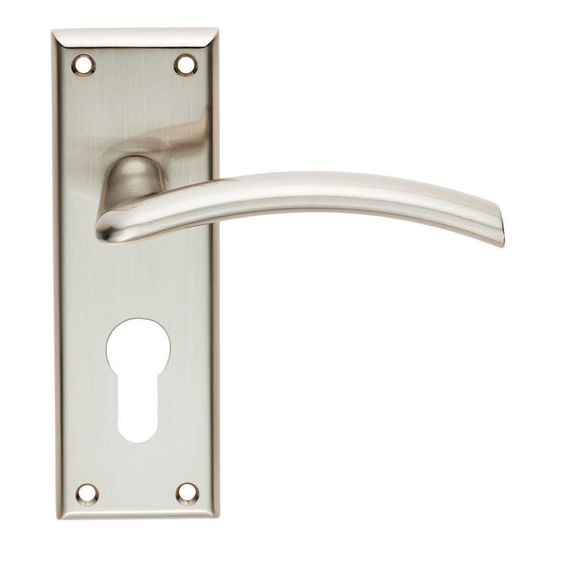 Serozzetta - Serozzetta Trenta Lever on Euro Lock Backplate - Satin Nickel - SZR031YSN - Choice Handles