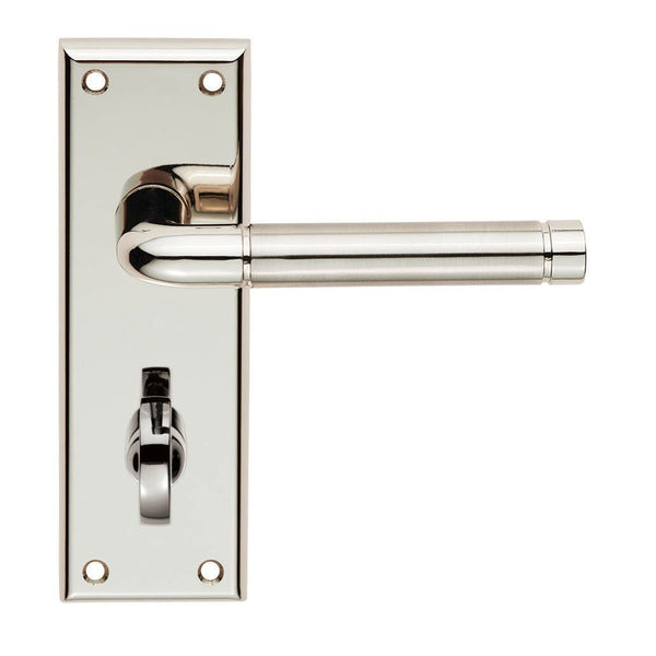 Serozzetta - Serozzetta Quaranta Lever on Bathroom Backplate - Polished Nickel / Satin Nickel - SZR043PNSN - Choice Handles