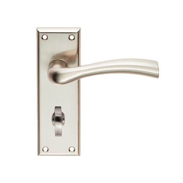 Serozzetta - Serozzetta Cinquanta Lever on Bathroom Backplate - Satin Nickel - SZR053SN - Choice Handles