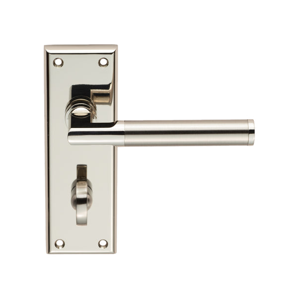 Serozzetta - Serozzetta Sessanta Lever on Bathroom Backplate - Polished Nickel / Satin Nickel - SZR063PNSN - Choice Handles