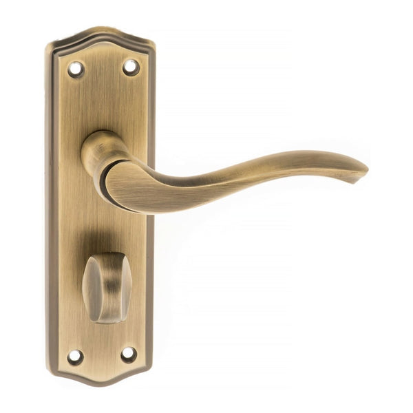 Atlantic Old English Warwick Bathroom WC Lever on Backplate Matt Antique Brass - OE178WCMAB - Choice Handles