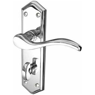 Frelan - Paris Door Handles On Backplate - Bathroom - Polished Chrome - JV283PC - Choice Handles