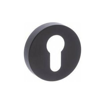 Atlantic Forme Euro Escutcheon on Minimal Round Rose - Matt Black - FMREMB - Choice Handles