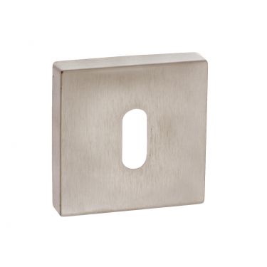 Atlantic Forme Key Escutcheon on Minimal Square Rose - Satin Nickel - FMSKSN - Choice Handles