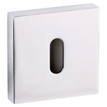 Atlantic Senza Pari Key Escutcheon on Flush Square Rose - Polished Chrome - SPESCKCP - Choice Handles