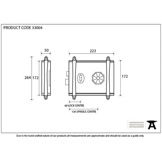 From The Anvil - Oak Box Lock & Octagonal Knob Set - Pewter Patina - 33004 - Choice Handles