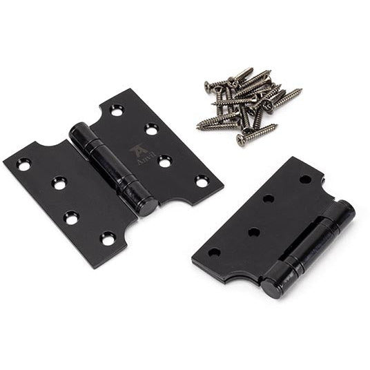 From The Anvil - 4" x 2" x 4"  Parliament Hinge (pair) ss - Black - 33043 - Choice Handles