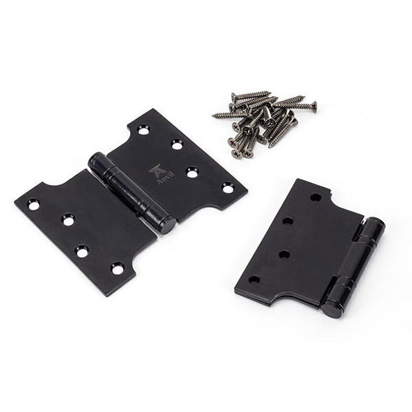 From The Anvil - 4" x 3" x 5" Parliament Hinge (pair) ss - Black - 33045 - Choice Handles