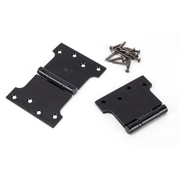 From The Anvil - 4" x 4" x 6" Parliament Hinge (pair) ss - Black - 33047 - Choice Handles