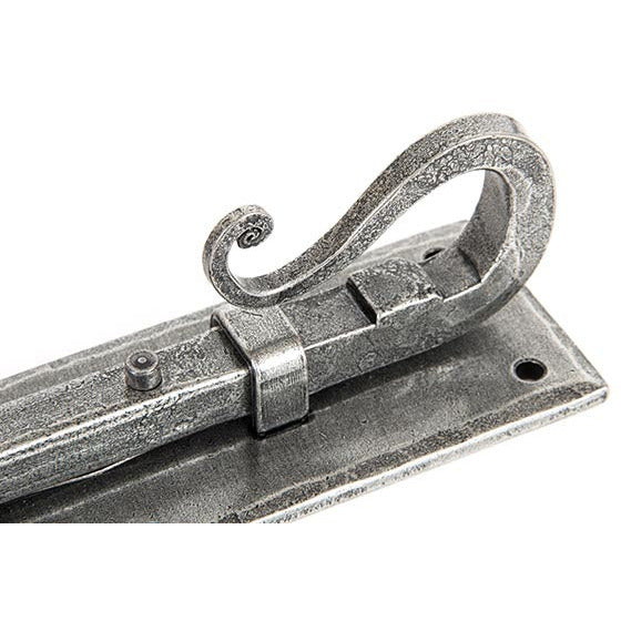 From The Anvil - 4" Shepherd's Crook Universal Bolt - Pewter Patina - 33075 - Choice Handles