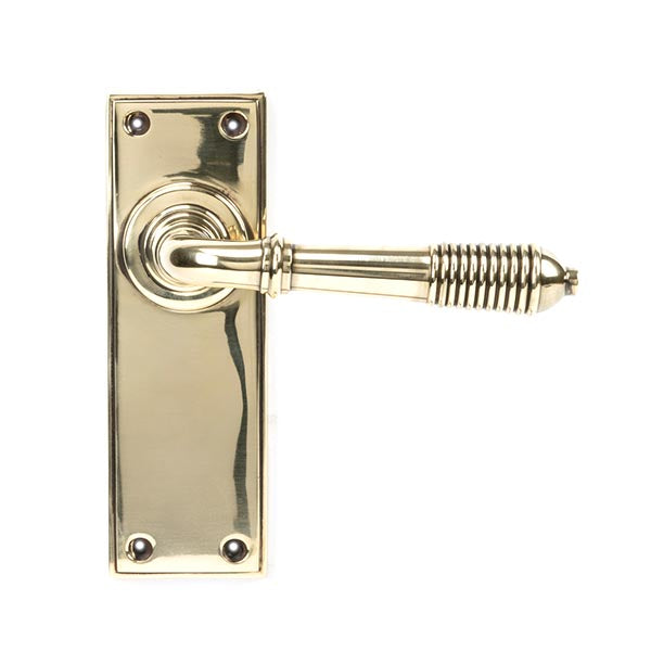 From The Anvil - Reeded Lever Latch Set - Aged Brass - 33083 - Choice Handles