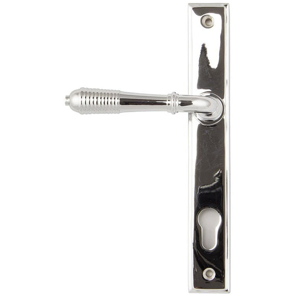 From The Anvil - Reeded Slimline Lever Espag. Lock Set - Polished Chrome - 33305 - Choice Handles