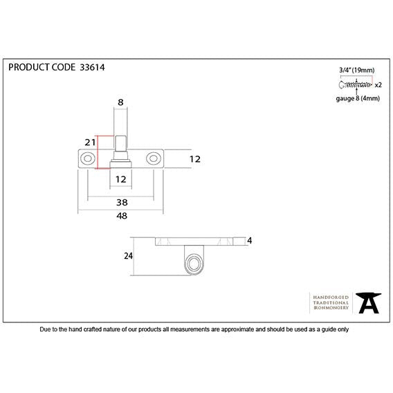 From The Anvil - Cranked Stay Pin - Pewter Patina - 33614 - Choice Handles