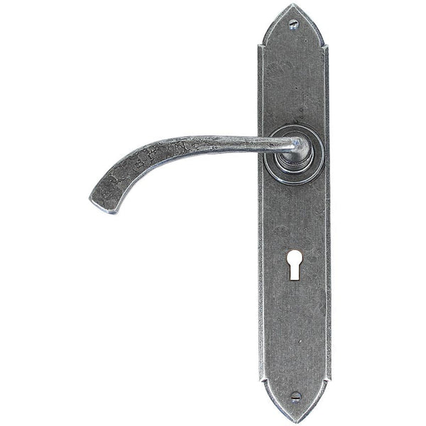 From The Anvil - Gothic Curved Sprung Lever Lock Set - Pewter Patina - 33634 - Choice Handles