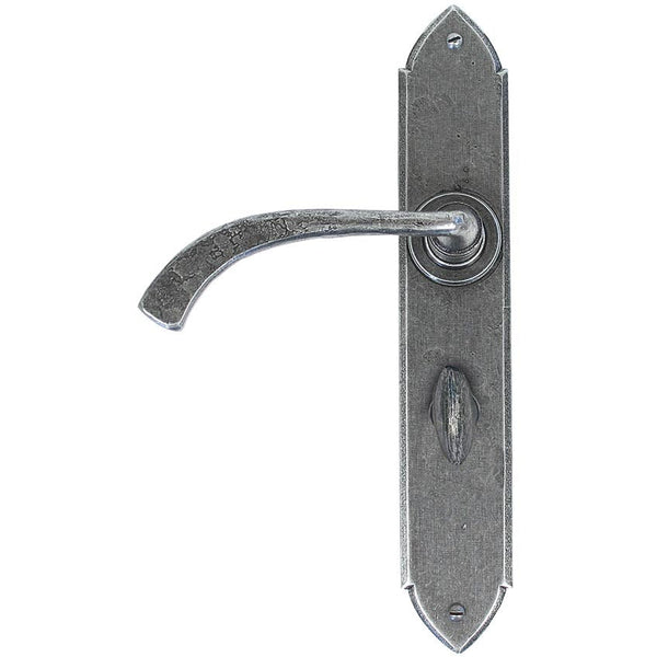 From The Anvil - Gothic Curved Sprung Lever Bathroom Set - Pewter Patina - 33636 - Choice Handles