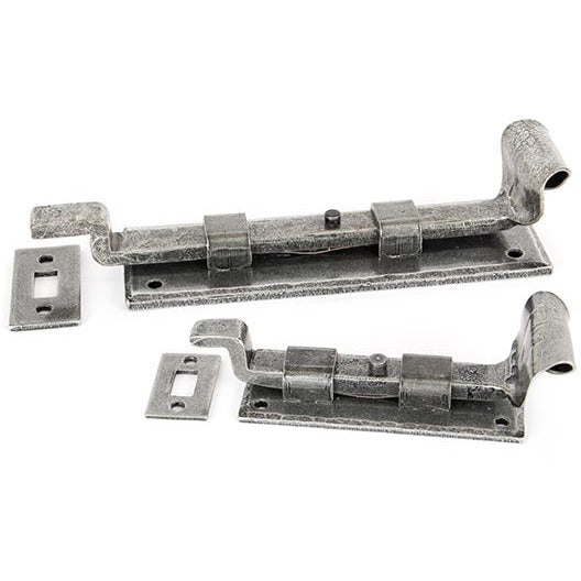 From The Anvil - 4" Cranked Door Bolt - Pewter Patina - 33659 - Choice Handles