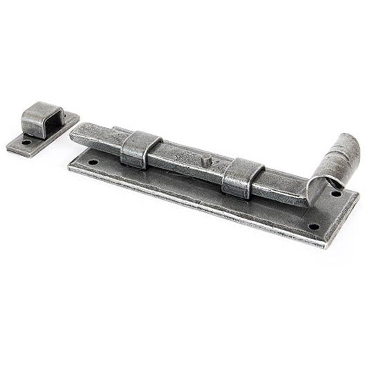 From The Anvil - 6" Straight Door Bolt - Pewter Patina - 33663 - Choice Handles