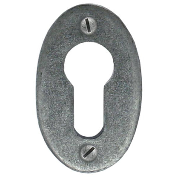 From The Anvil - Oval Euro Escutcheon - Pewter Patina - 33706 - Choice Handles