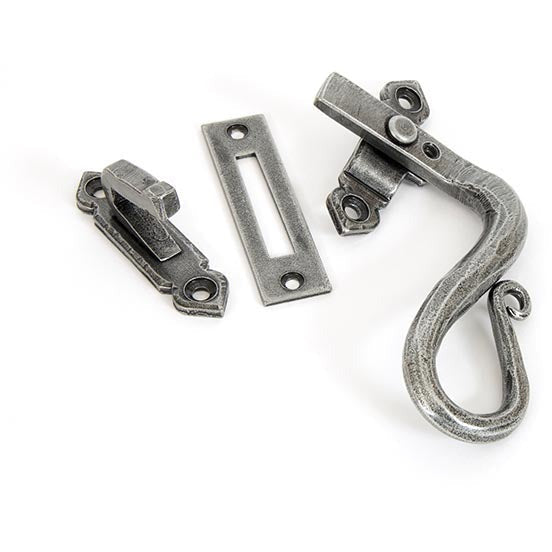 From The Anvil - Locking Shepherd's Crook Fastener - RH - Pewter Patina - 33709 - Choice Handles