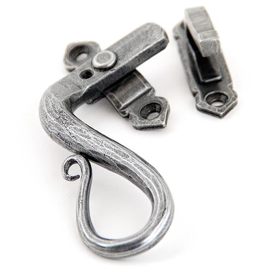 From The Anvil - Locking Shepherd's Crook Fastener - LH - Pewter Patina - 33710 - Choice Handles