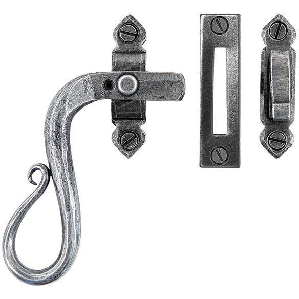 From The Anvil - Locking Shepherd's Crook Fastener - LH - Pewter Patina - 33710 - Choice Handles