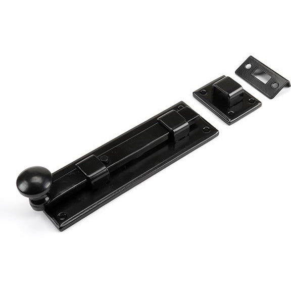 From The Anvil - 6" Straight Knob Bolt - Black - 33980 - Choice Handles