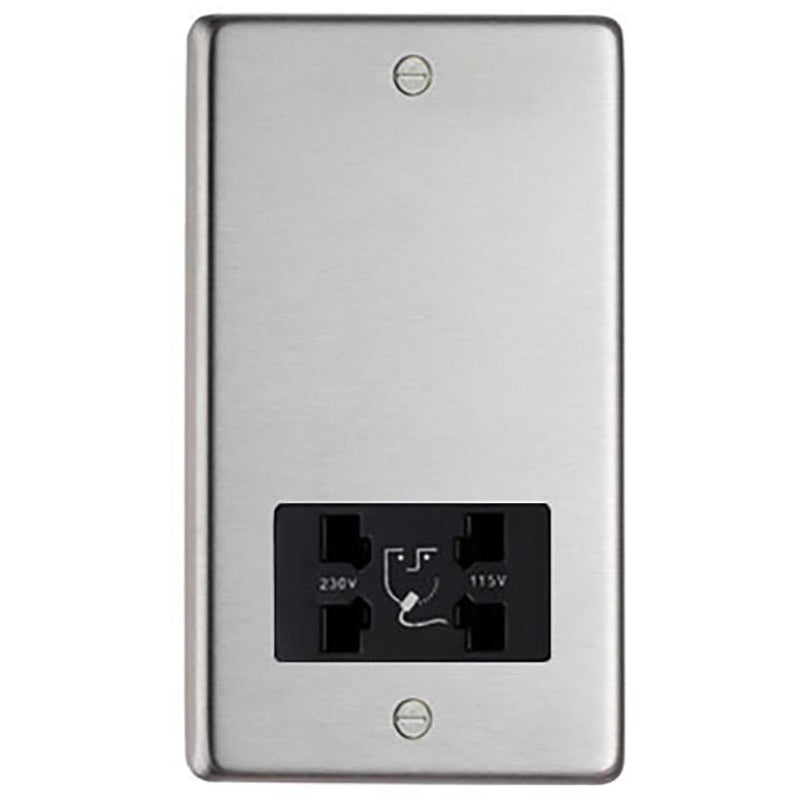 From The Anvil - Dual Volt Shaver Socket - Satin Stainless Steel - 34232/1 - Choice Handles