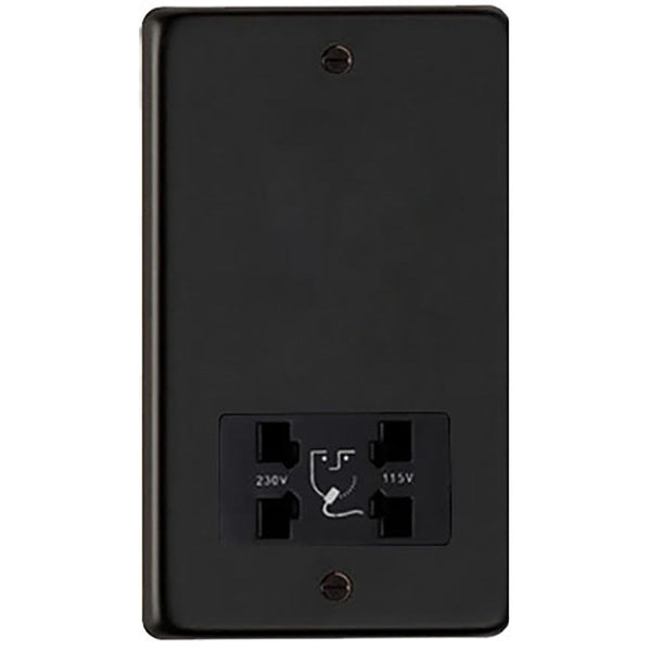 From The Anvil - Dual Volt Shaver Socket - Matt Black - 34232/2 - Choice Handles