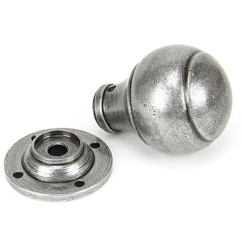 From The Anvil - Regency Mortice/Rim Knob Set - Pewter Patina - 45156 - Choice Handles