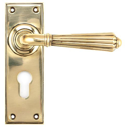 From The Anvil - Hinton Lever Euro Lock Set - Aged Brass - 45313 - Choice Handles