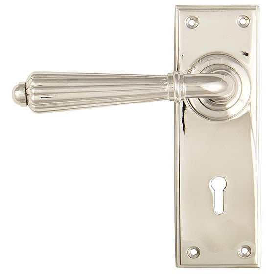 From The Anvil - Hinton Lever Lock Set - Polished Nickel - 45322 - Choice Handles