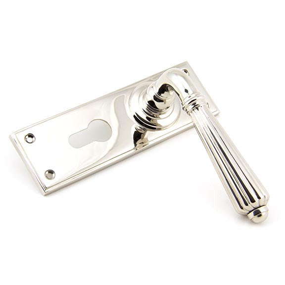 From The Anvil - Hinton Lever Euro Lock Set - Polished Nickel - 45325 - Choice Handles