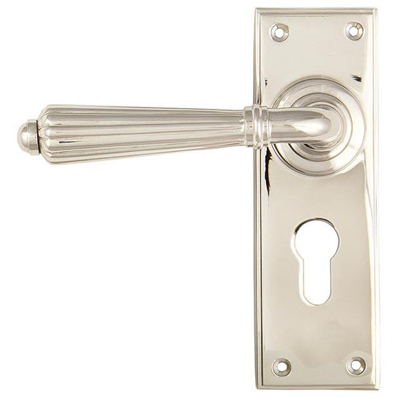 From The Anvil - Hinton Lever Euro Lock Set - Polished Nickel - 45325 - Choice Handles