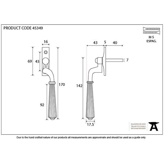 From The Anvil - Hinton Espag - RH - Aged Brass - 45349 - Choice Handles