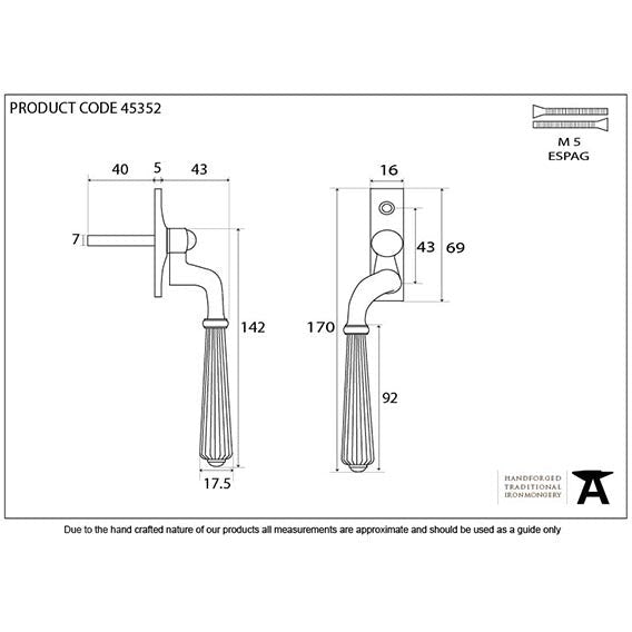 From The Anvil - Hinton Espag - LH - Polished Chrome - 45352 - Choice Handles